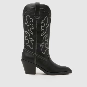 schuh Black Darlene Western Knee High Womens Boots