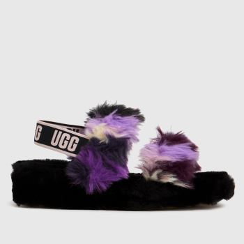 UGG black & purple oh yeah tie dye slippers UGG black & purple oh yeah tie dye slippers
