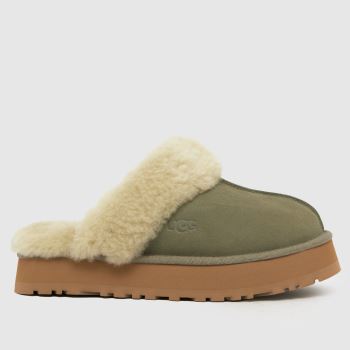 UGG Moss Green Disquette Womens Slippers