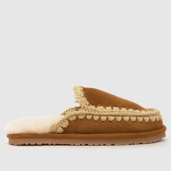 MOU Tan Eskimo Stitch Womens Slippers