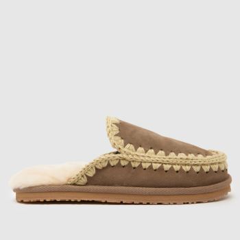 MOU Light Grey Eskimo Stitch Womens Slippers