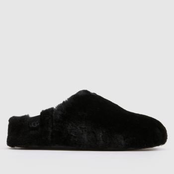 UGG Black Elea Fluffed Slip-On Womens Slippers