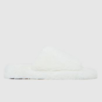 schuh white harlow faux fur slippers schuh white harlow faux fur slippers