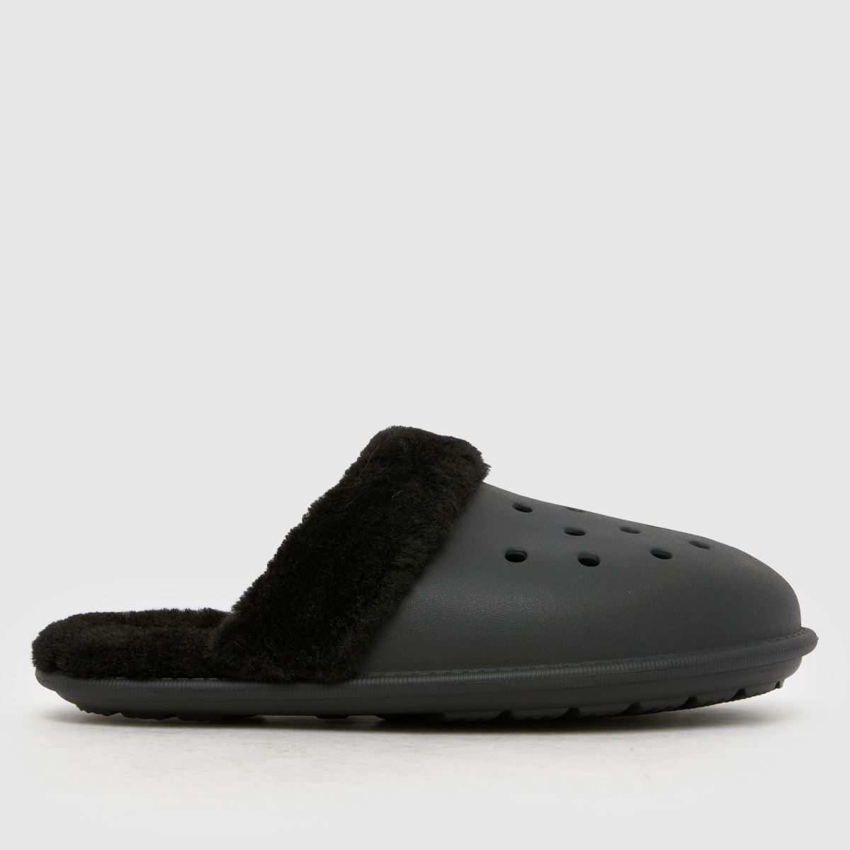 Crocs Classic Fuzz Slippers in Black
