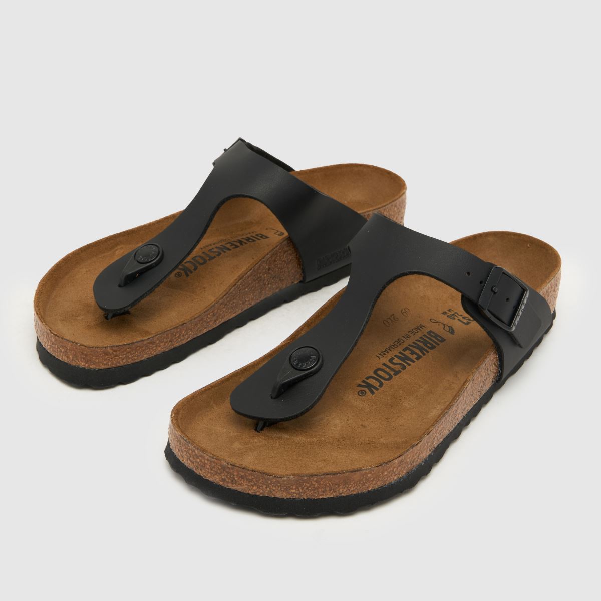 BIRKENSTOCK Women's Gizeh Footbed Sandals in Black & Brown, Size: 3