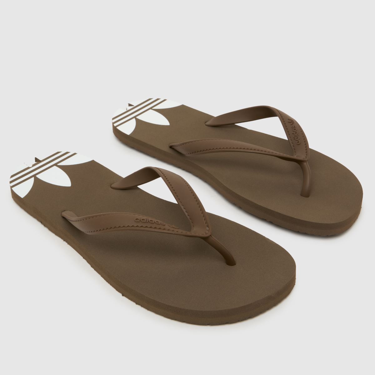 adidas Women's Adi Sun Flip Flops in Dark Brown, Size: 6