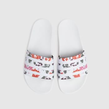 adidas white & pink adilette sandals adidas white & pink adilette sandals