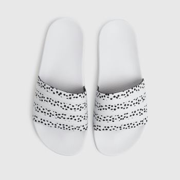 adidas white & black adilette sandals adidas white & black adilette sandals