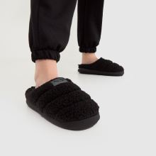 Womens Black PUMA Scuff Sherpa Slippers 