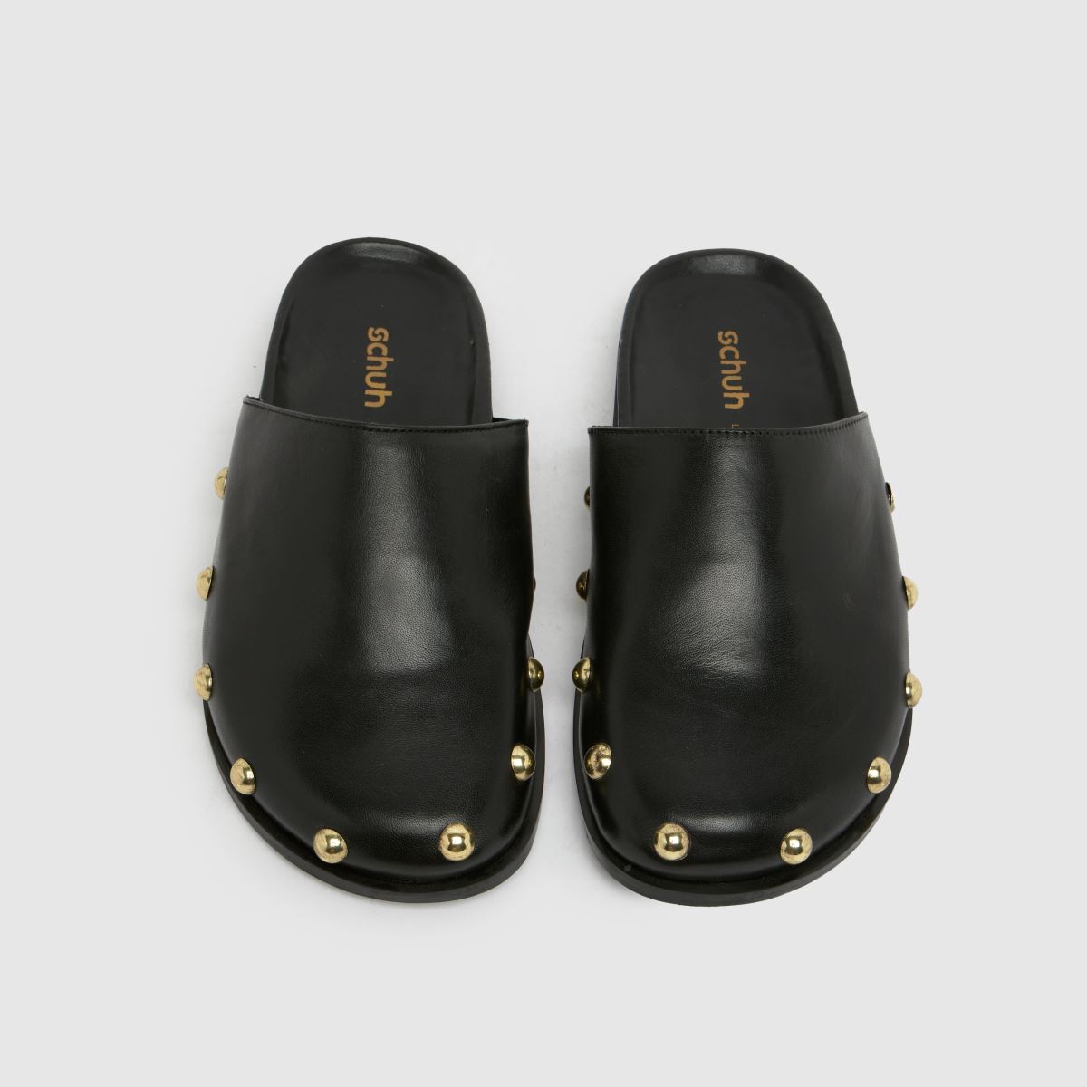 schuh Teale Studded Clog Sandals in Black schuh Teale Studded Clog Sandals in Black