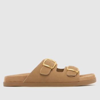 schuh Taupe Trish Buckle Footbed Damen Sandalen