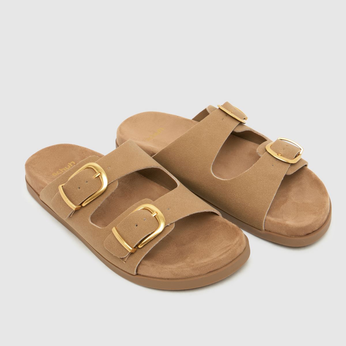 schuh Trish Buckle Footbed in Taupe schuh Trish Buckle Footbed 4