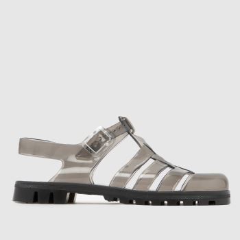 JUJU JELLIES Black Maxi Flat Womens Sandals