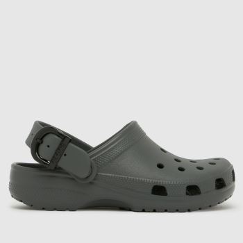 Crocs Dark Grey Classic Buckle Clog Womens Sandals