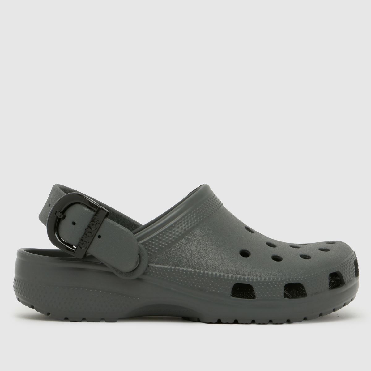 Crocs Classic Buckle Clog Sandals in Dark Grey