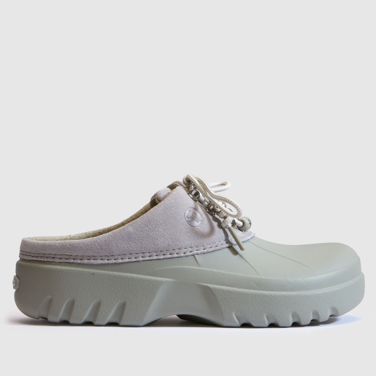 Crocs Axle Suede Mule Sandals in Grey Multi