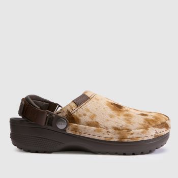 Crocs Print Classic Crafted Hair-on Clog Womens Sandals