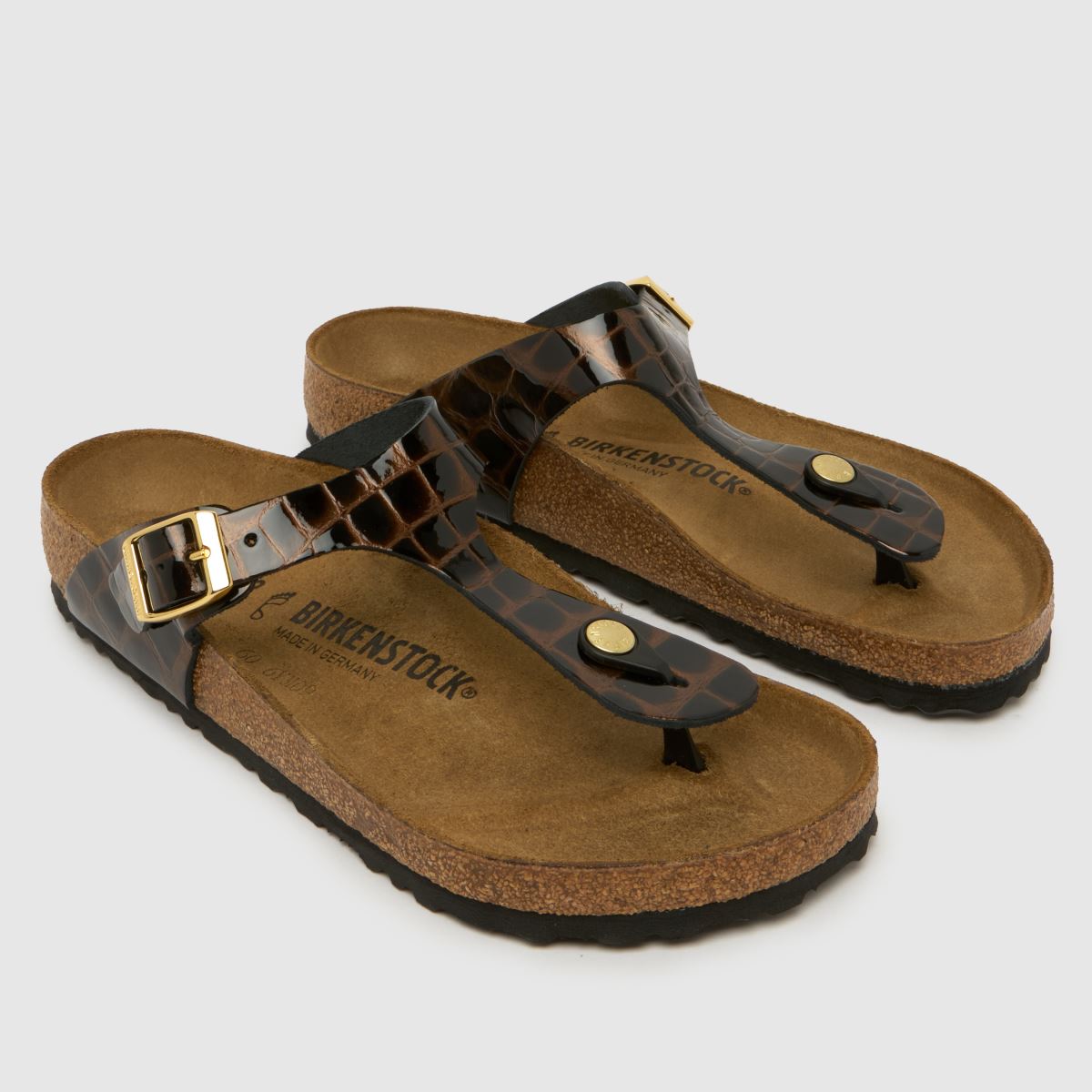 BIRKENSTOCK Gizeh Leopard Sandals in Black Multi