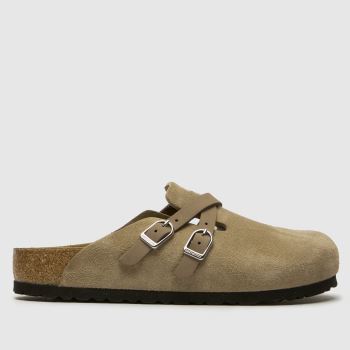 BIRKENSTOCK Taupe Blair D-Buckle Clog Womens Sandals