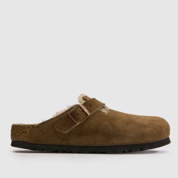 BIRKENSTOCK Tan Boston Shearling Clog Womens Sandals