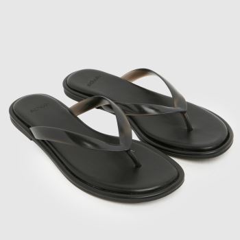 schuh Black Truffle Toe Post Womens Sandals