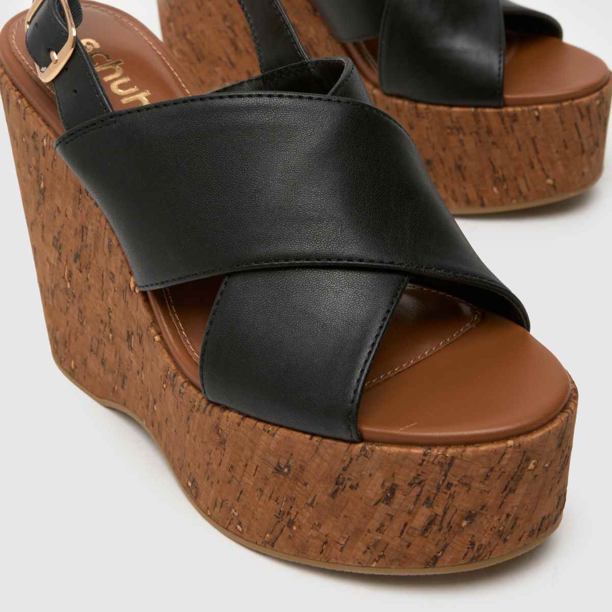 Damen schuh Schwarz Valentina Cork Wedge Sandalen schuh Valentina Cork Wedge 4