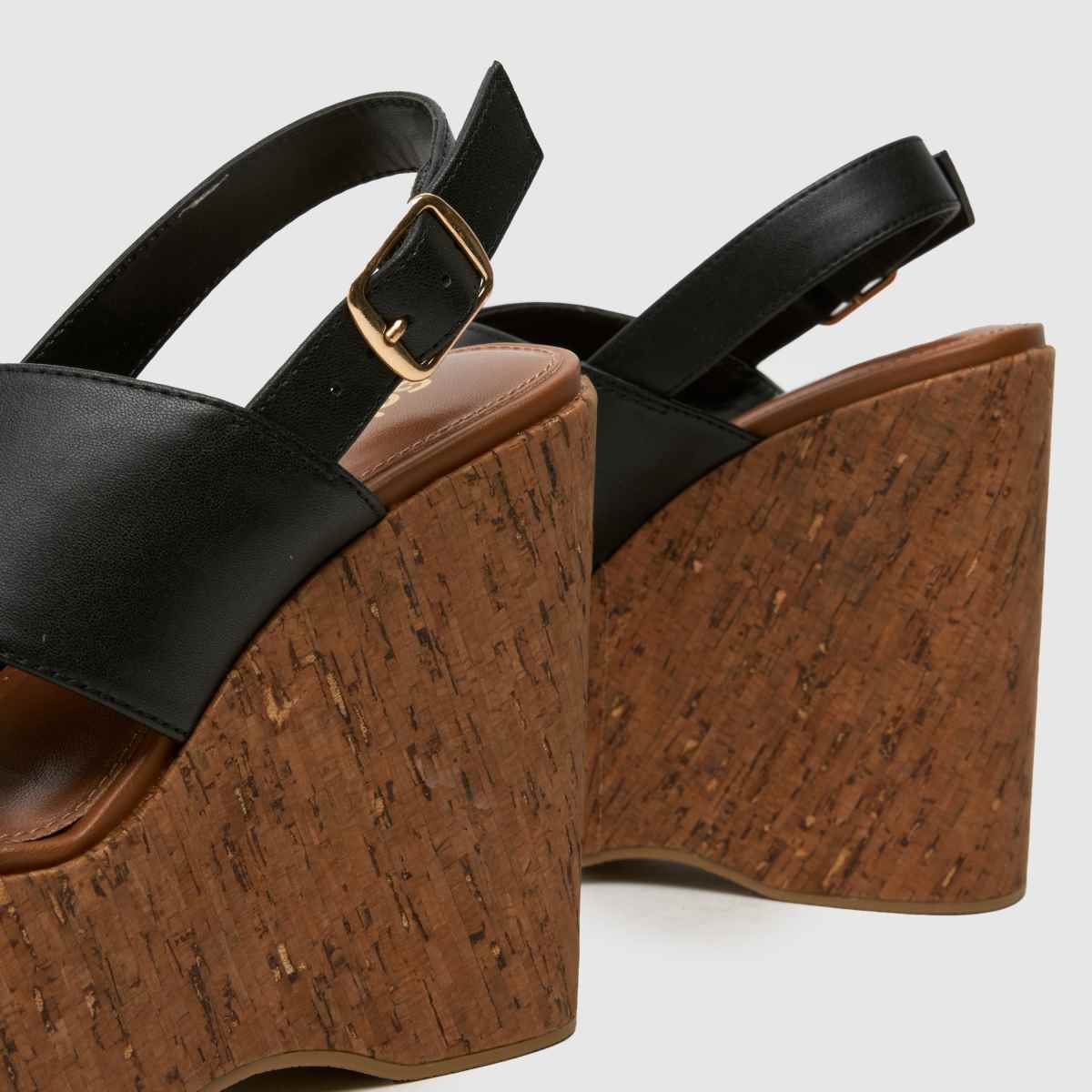 Damen schuh Schwarz Valentina Cork Wedge Sandalen schuh Valentina Cork Wedge 7