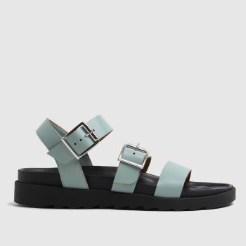 schuh green chaser leather chunky buckle sandals schuh green chaser leather chunky buckle sandals