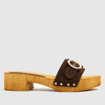 schuh brown vanessa suede clog sandals schuh brown vanessa suede clog sandals