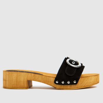 schuh black vanessa suede clog sandals schuh black vanessa suede clog sandals