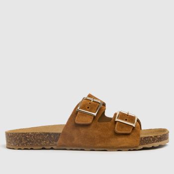 schuh tan trust suede double buckle sandals schuh tan trust suede double buckle sandals
