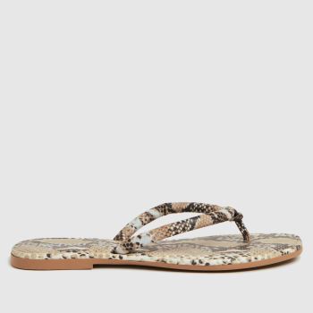schuh black & brown tassy toe post sandals schuh black & brown tassy toe post sandals