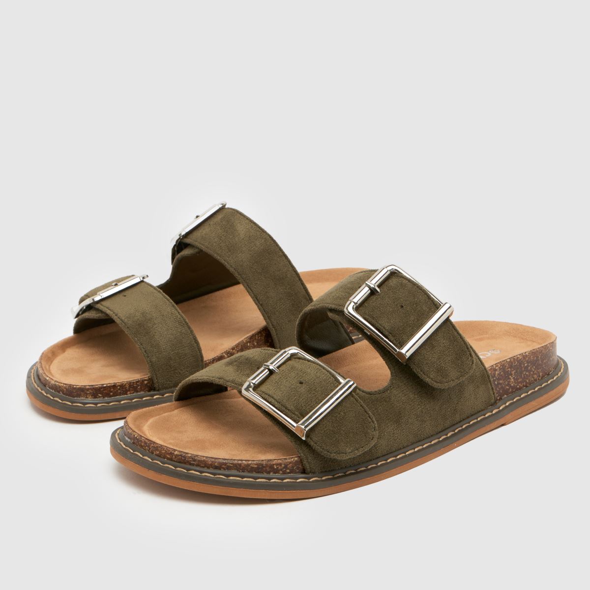 schuh Tamika Buckle Footbed in Khaki