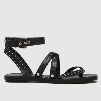 schuh black tale studded strappy sandals schuh black tale studded strappy sandals