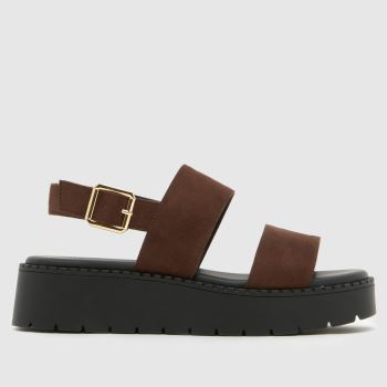 schuh Brown Wide Fit Tuscany Chunky Womens Sandals