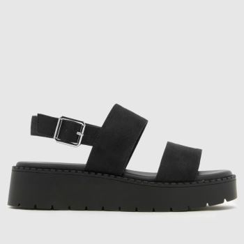 schuh Black Wide Fit Tuscany Chunky Womens Sandals