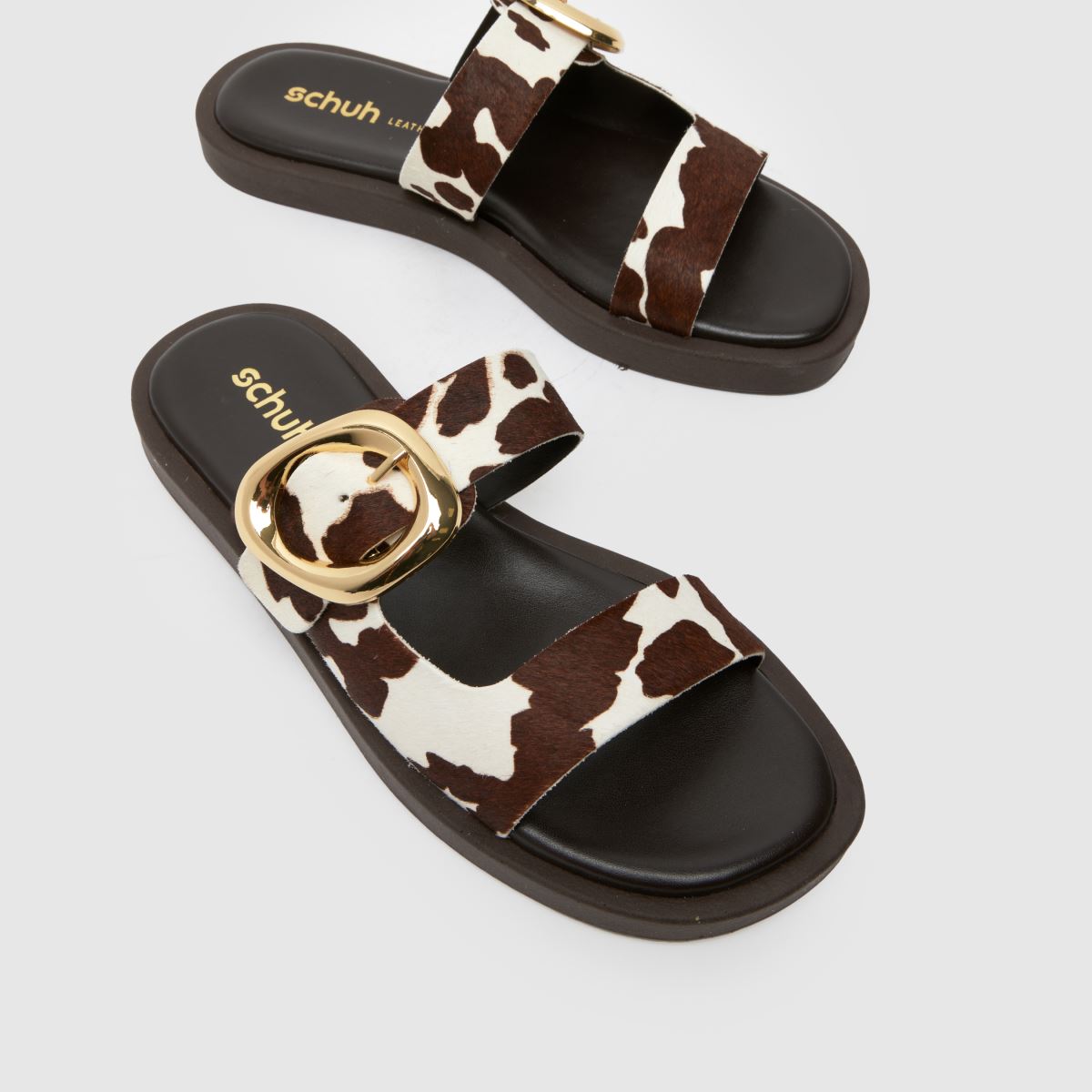 schuh Teela Buckle Footwear in Brown & White schuh Teela Buckle Footwear 4