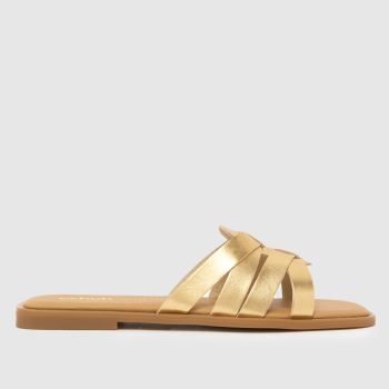 schuh Gold Tallie Leather Mule Womens Sandals