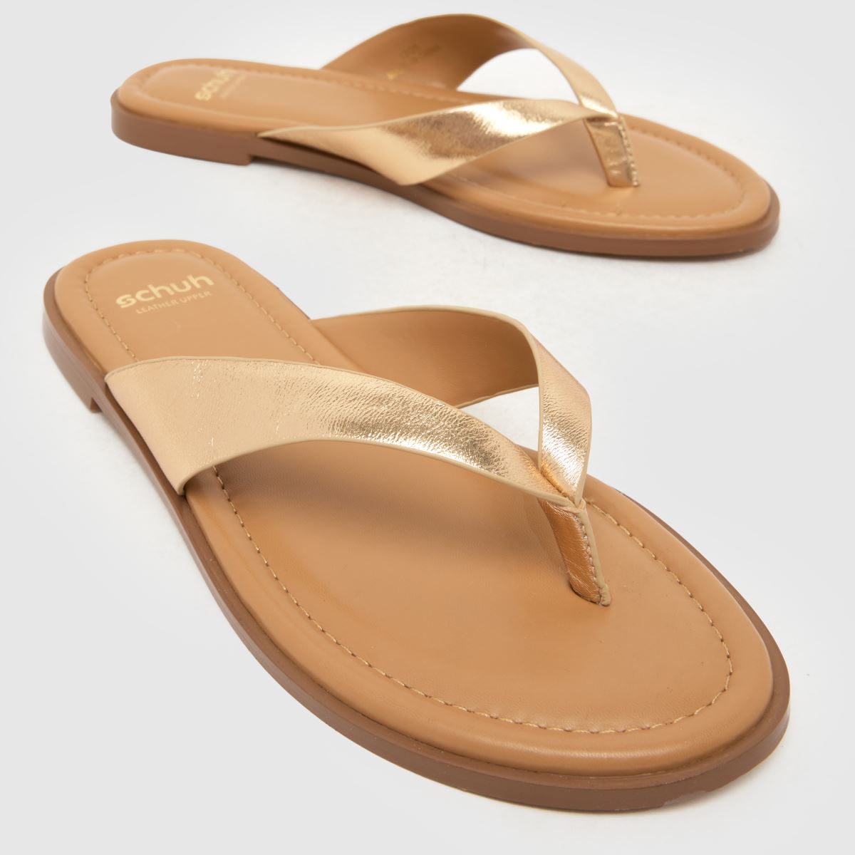 Damen schuh Gold Thailand Leather Toe Post Sandalen schuh Thailand Leather Toe Post 4