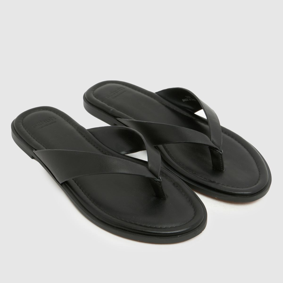 schuh Thailand Leather Toe Post in Black schuh Thailand Leather Toe Post