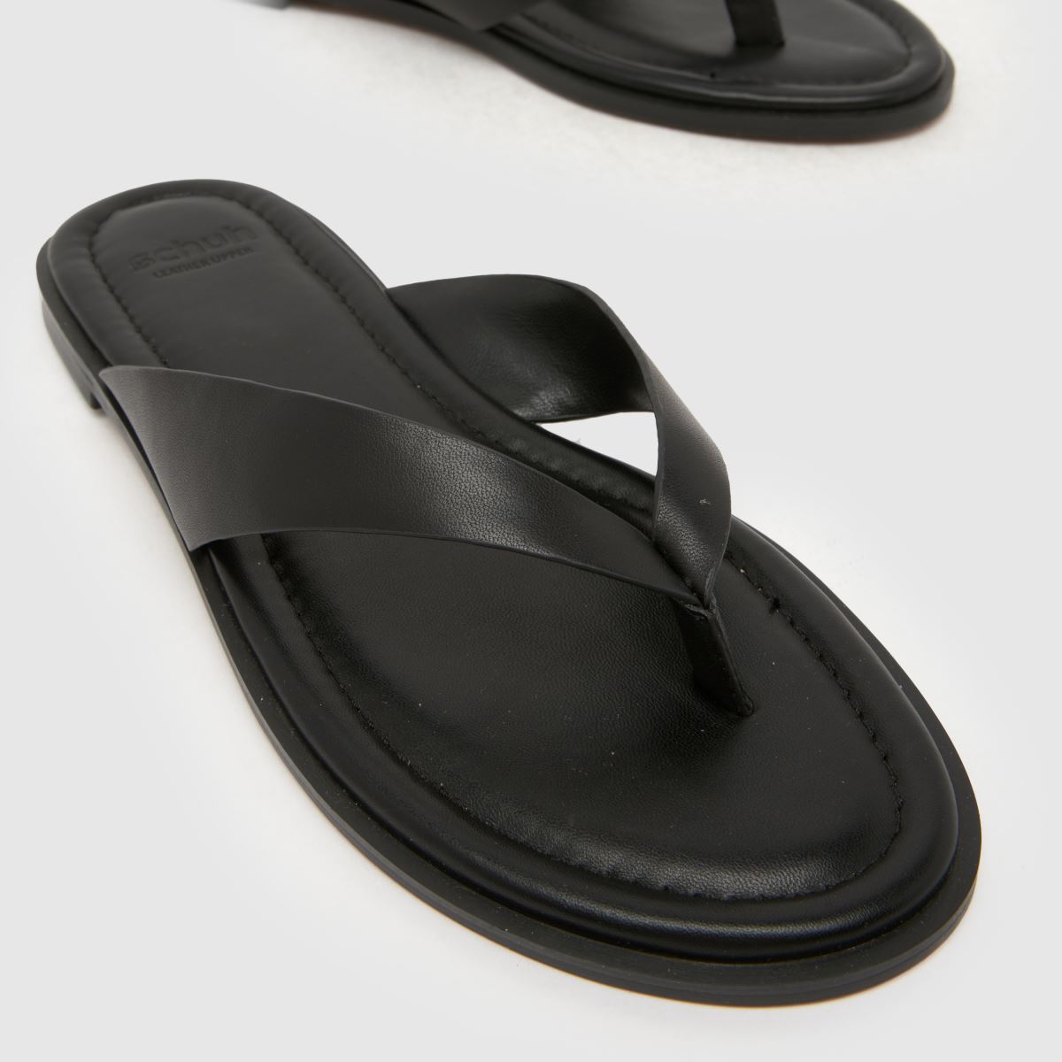 schuh Thailand Leather Toe Post in Black schuh Thailand Leather Toe Post 4