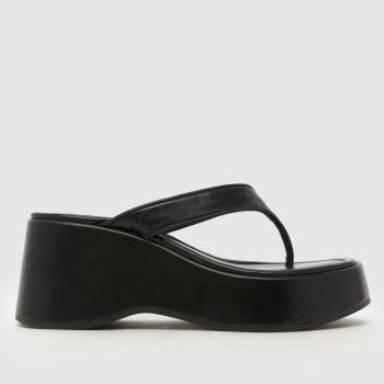 schuh Black Tonio Chunky Toe Post Womens Sandals
