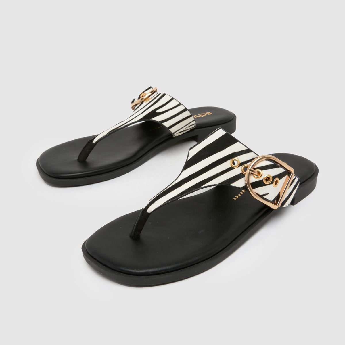 schuh Teena Buckle Toe Post in White & Black schuh Teena Buckle Toe Post 4