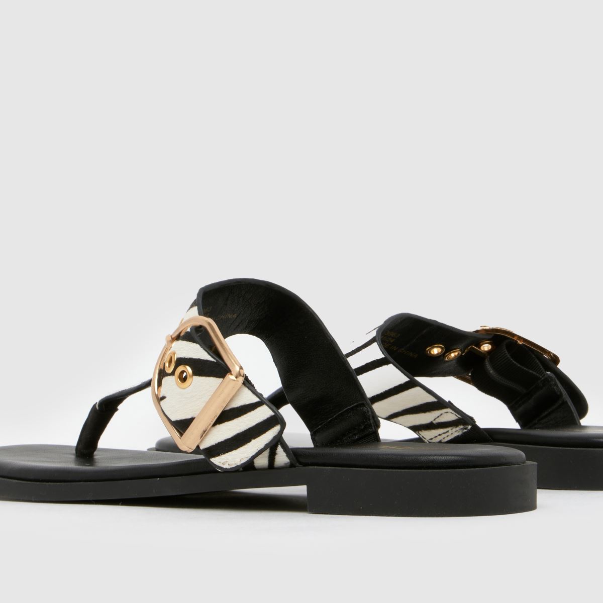 schuh Teena Buckle Toe Post in White & Black schuh Teena Buckle Toe Post 7