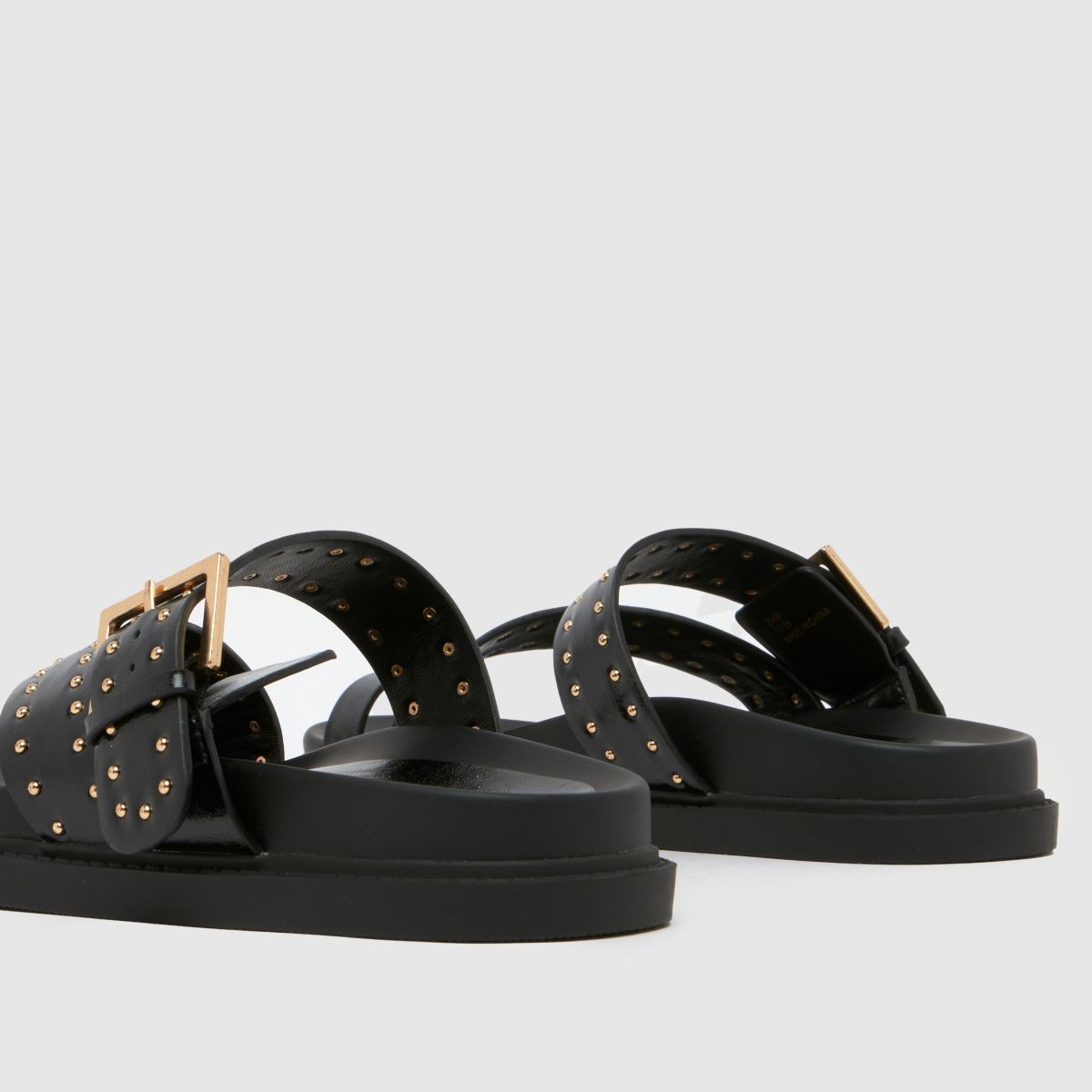 Damen Schwarz schuh Tarha Studded Footbed Sandalen schuh