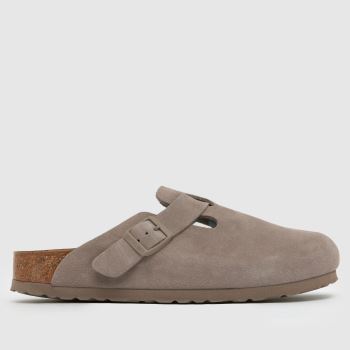 BIRKENSTOCK Grey Taupe Boston Clog Narrow Fit Womens Sandals