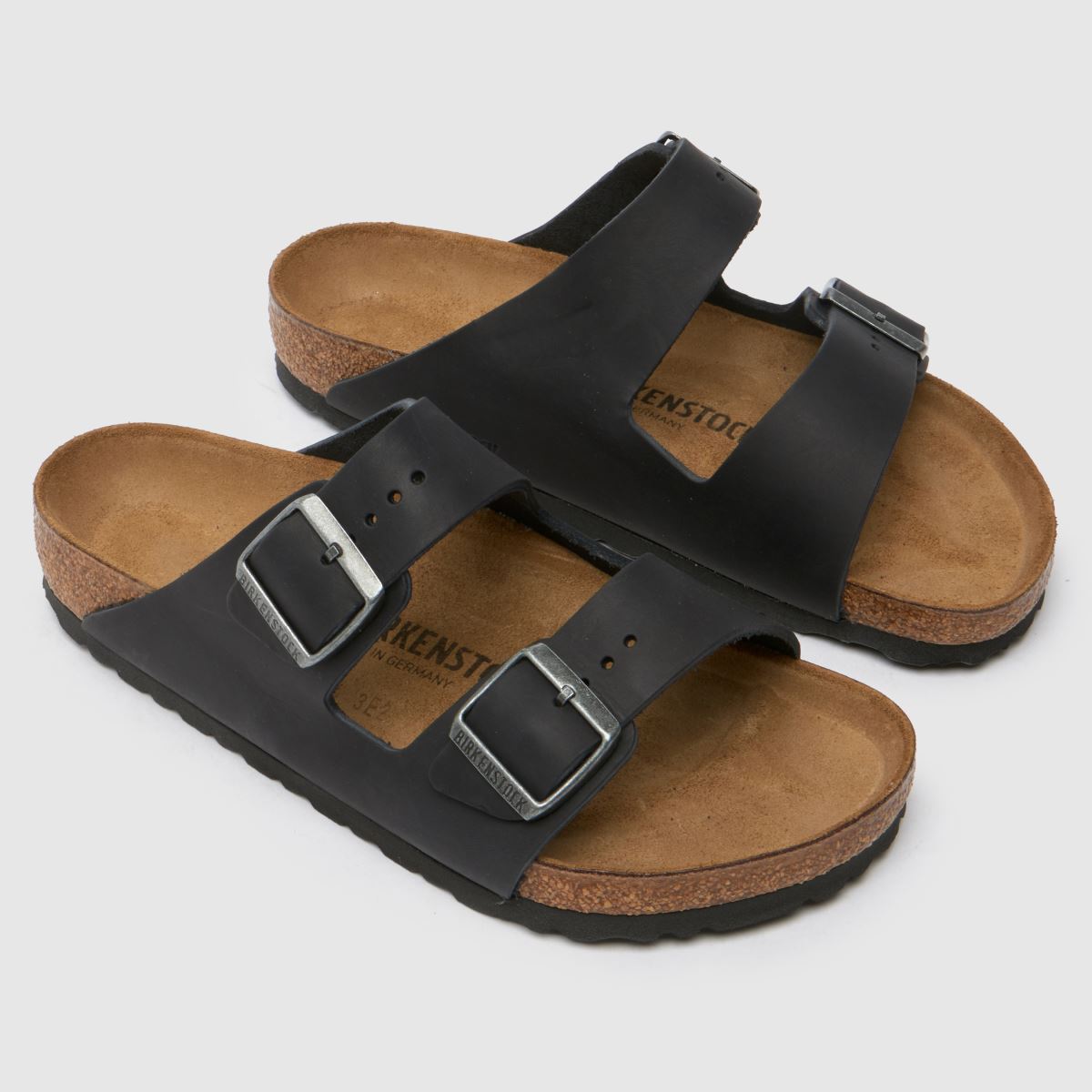 BIRKENSTOCK Arizona Oiled Leather Sandals in Black