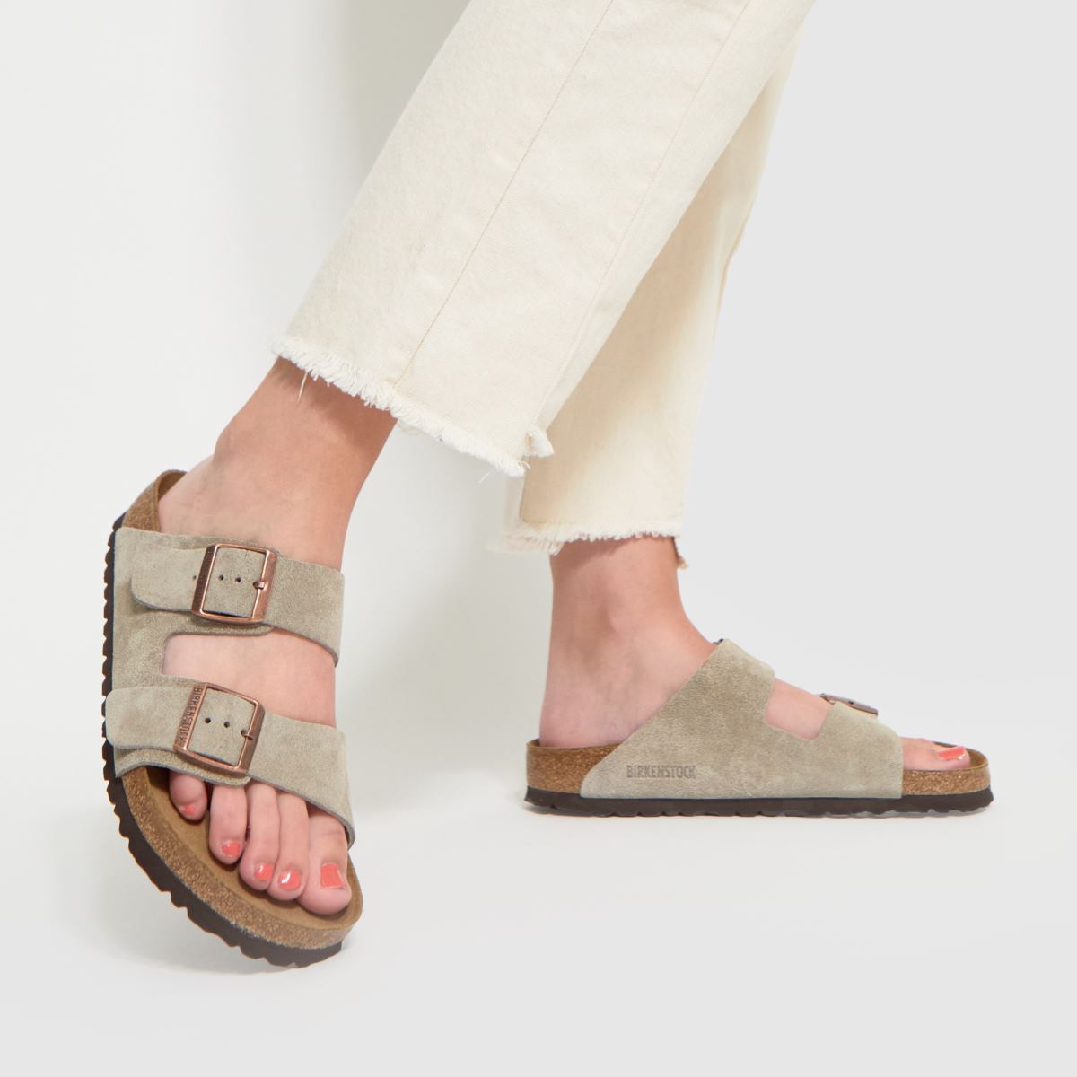 BIRKENSTOCK Arizona Sandals in Beige & Brown