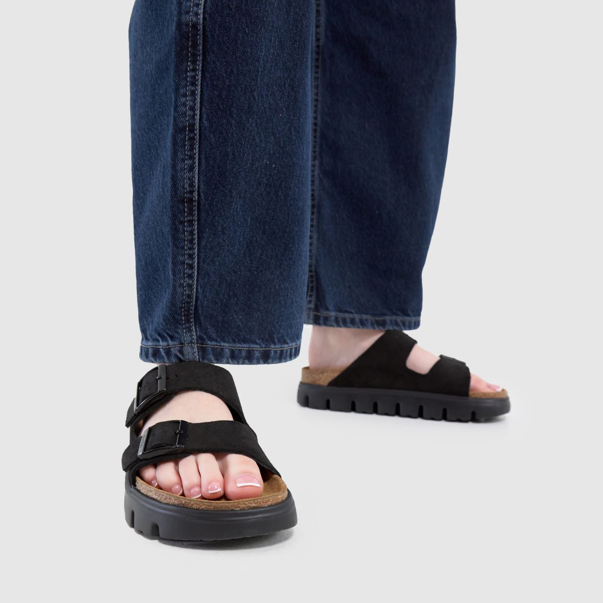 サンダル・ミュール BIRKENSTOCK Women Sandals 1029385 BLACK Black Birkenstock Women's Florida Exquisite Leather 1029385 BLACK