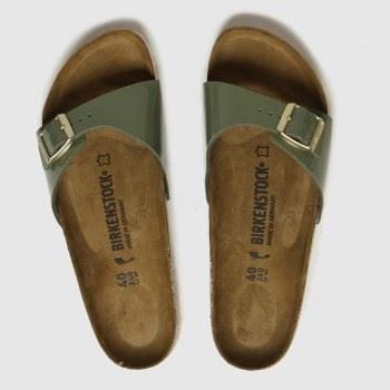 BIRKENSTOCK khaki madrid patent sandals BIRKENSTOCK khaki madrid patent sandals